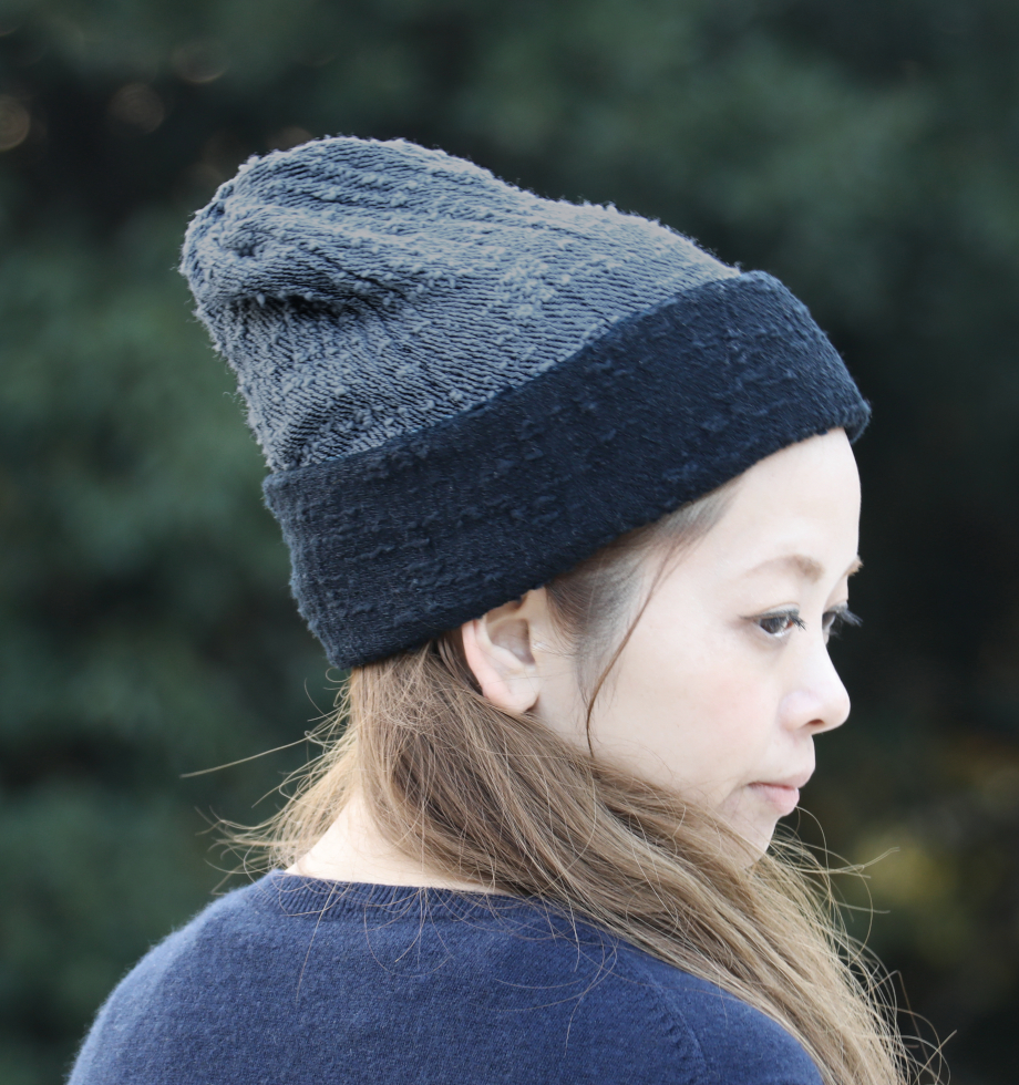 コットンキャップ スラブ ブルー ネイビー 公式 工房織座オンラインショップ