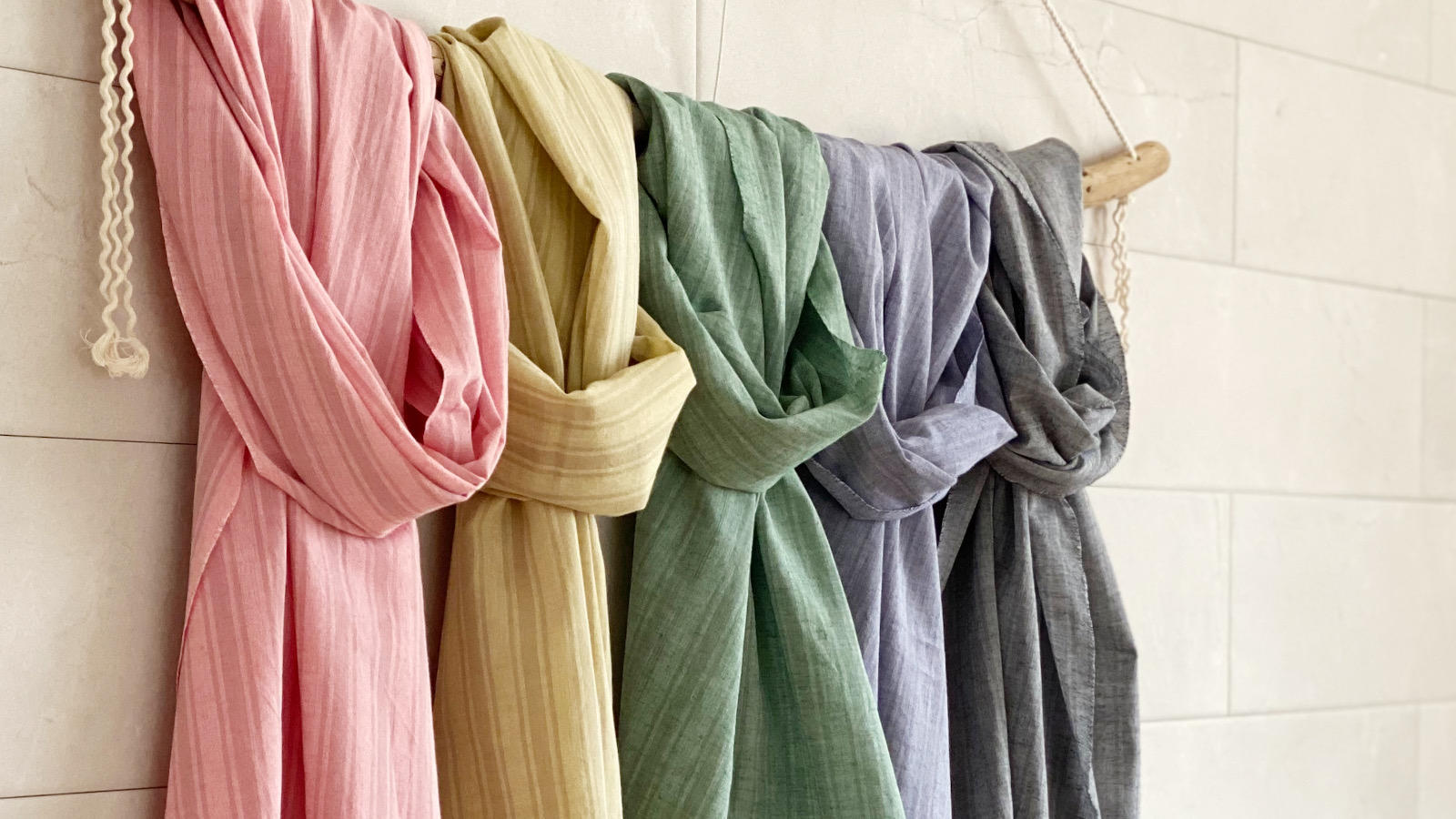 plain5colors ストール5色集合写真