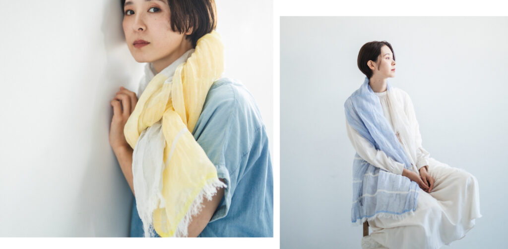 SHIBO リネンコットン ツートンショール 商品画像