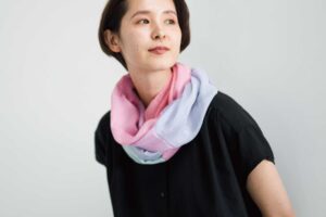 シルクコットン　ライトスヌード　ラベンダーピンクカラー　着用画像