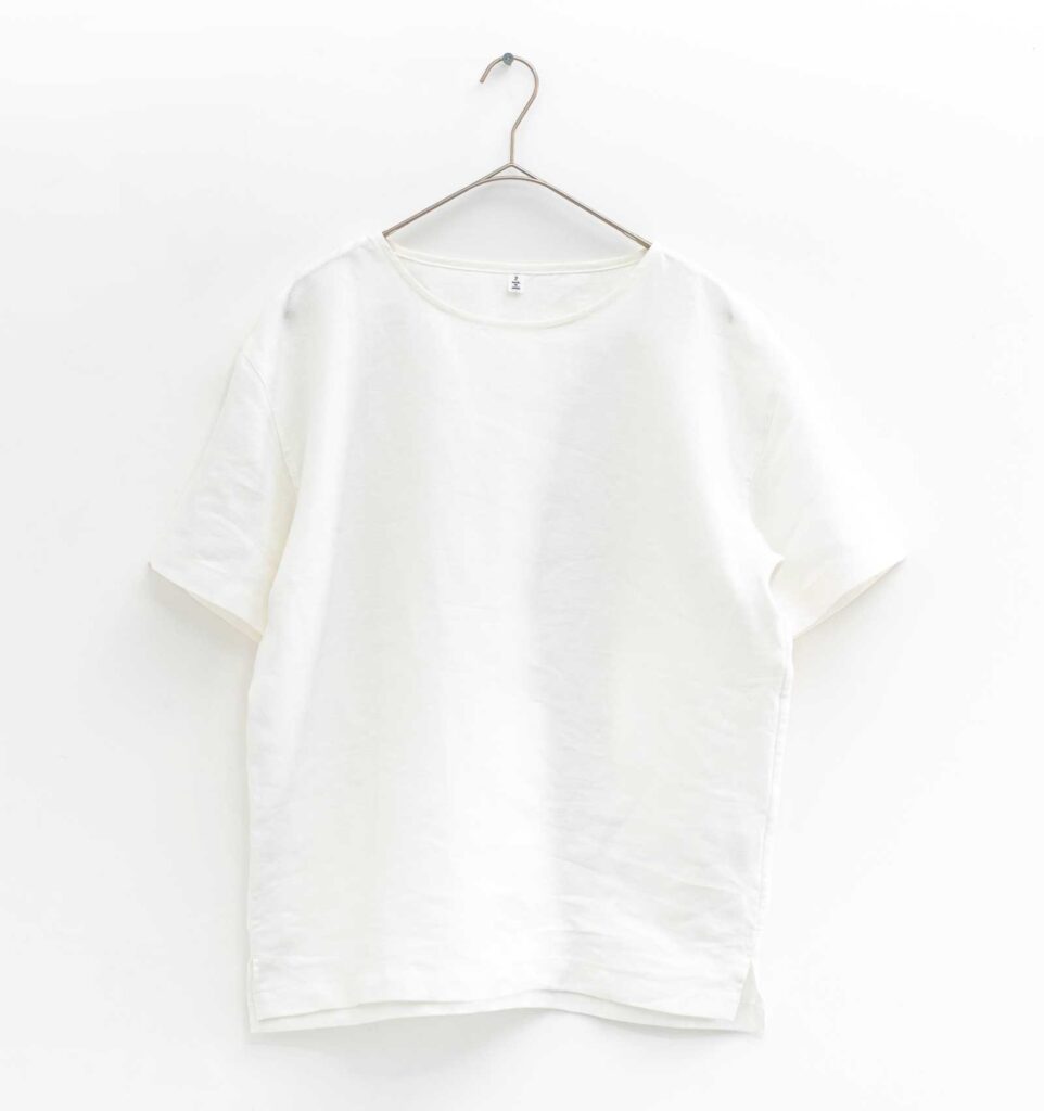 LOOSY:T2 リネン100％Tシャツ　オフホワイト画像