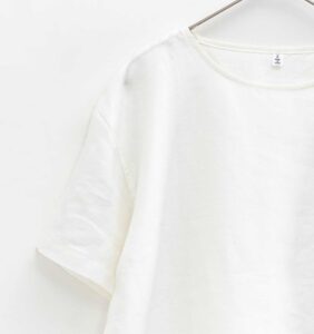 LOOSY:T2 リネン100％Tシャツ　オフホワイト画像