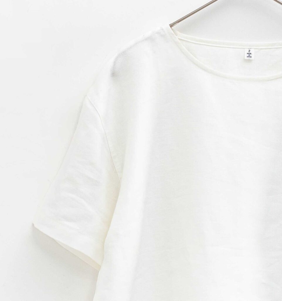 LOOSY:T2 リネン100％Tシャツ　オフホワイト画像