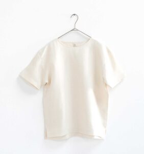 LOOSY:T2 リネン100％Tシャツ　エクリュホワイト画像