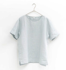 LOOSY:T2 リネン100％Tシャツ　ライトグレー画像