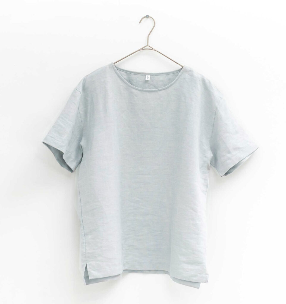 LOOSY:T2 リネン100％Tシャツ　ライトグレー画像