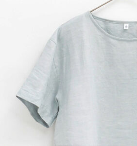 LOOSY:T2 リネン100％Tシャツ　ライトグレー画像