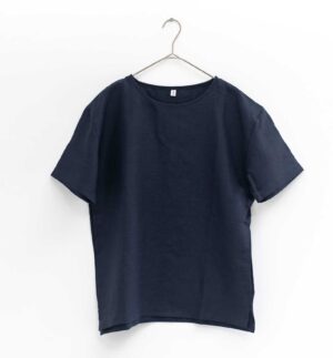 LOOSY:T2 リネン100％Tシャツ　ネイビー画像