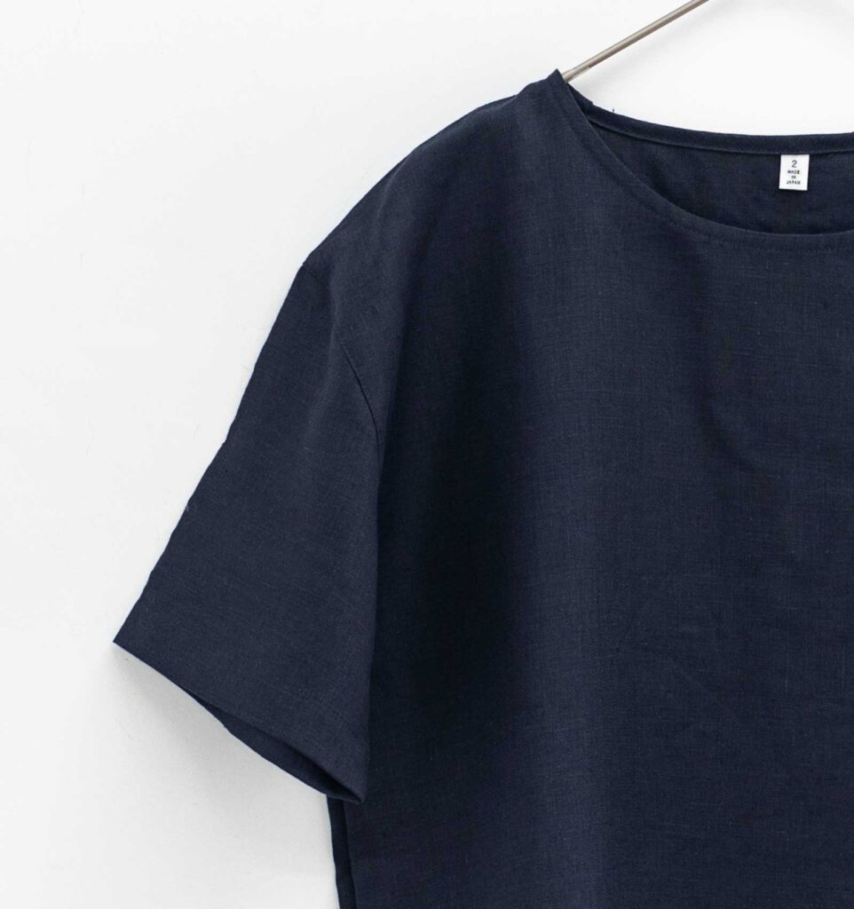 LOOSY:T2 リネン100％Tシャツ　ネイビー画像