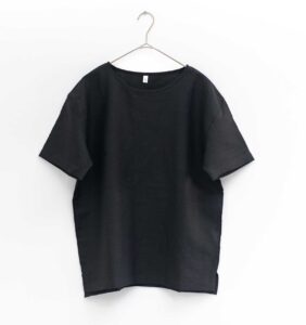 LOOSY:T2 リネン100％Tシャツ　ブラック画像