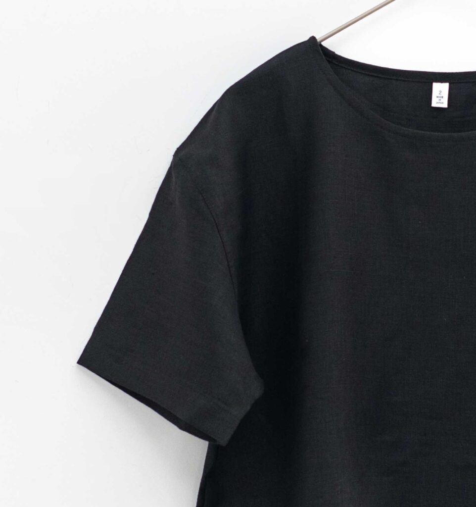 LOOSY:T2 リネン100％Tシャツ　ブラック画像