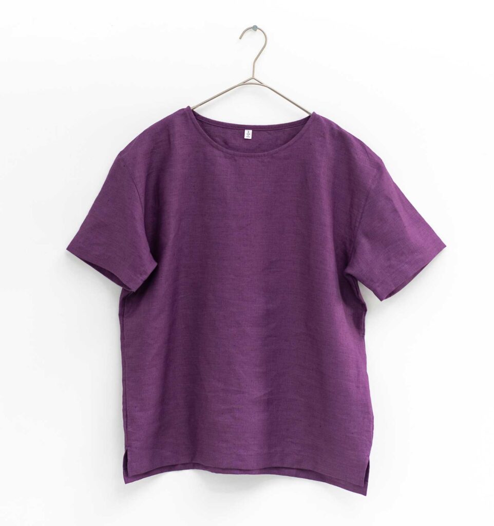 LOOSY:T2 リネン100％Tシャツ　パープル画像