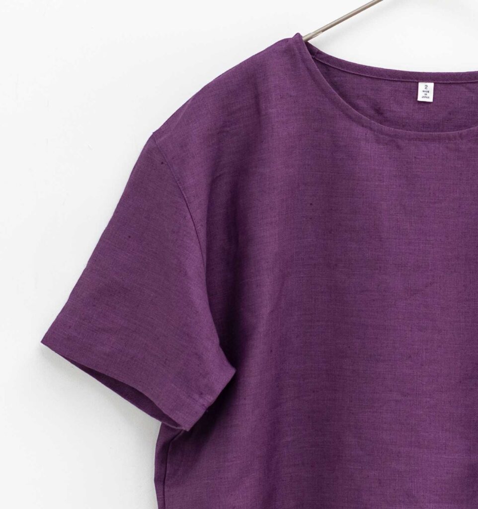 LOOSY:T2 リネン100％Tシャツ　パープル画像