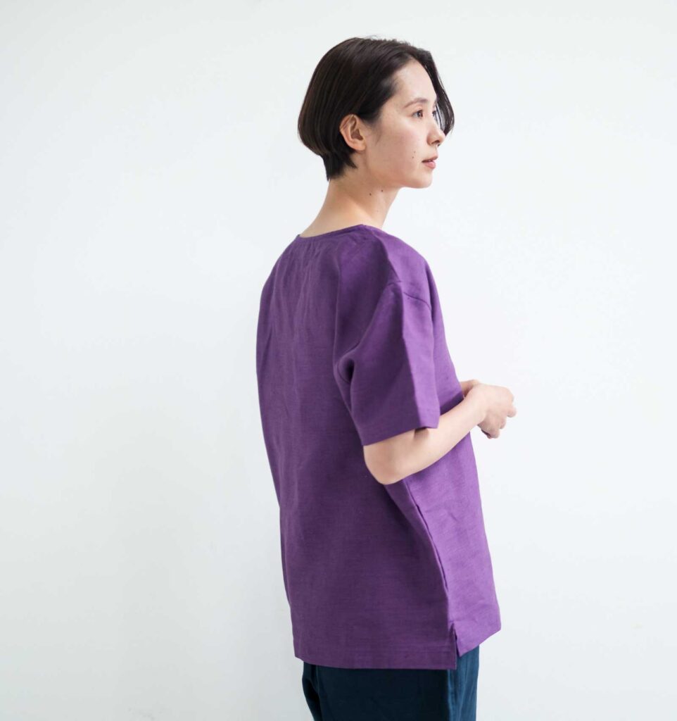 LOOSY:T2 リネン100％Tシャツ　パープル画像