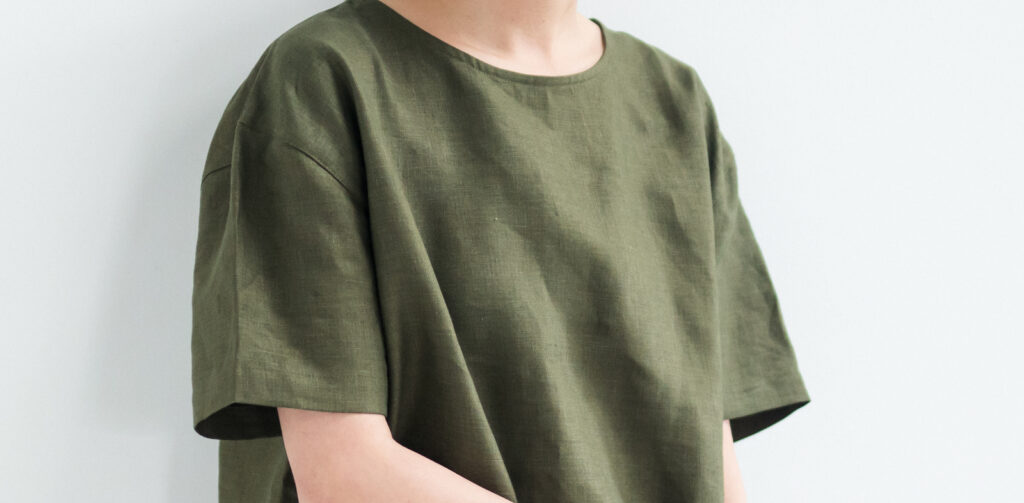 LOOSY:T2 リネン100％Tシャツ　