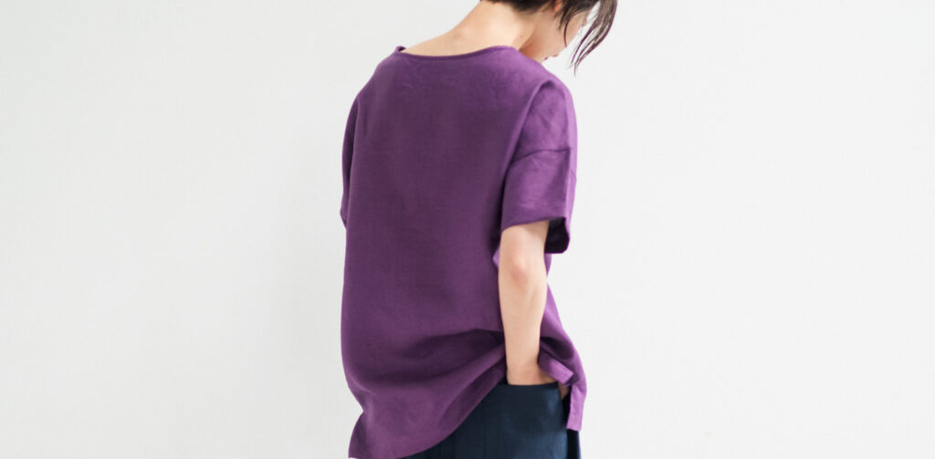 LOOSY:T2 リネン100％Tシャツ　