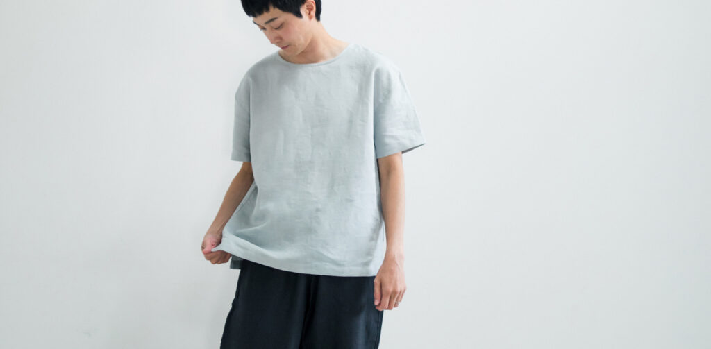 LOOSY:T2 リネン100％Tシャツ　