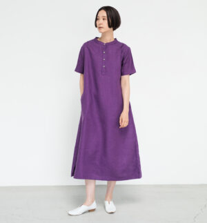 ワンピース　LOOSY：ONE　パープル　女性着用画像
