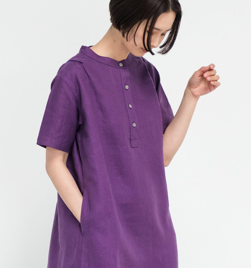 ワンピース　LOOSY：ONE　パープル　女性着用画像　