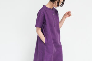 ワンピース　LOOSY：ONE　パープル　女性着用画像
