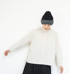 8WAY ウールキャップ　グレー　着用画像
