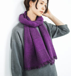 LOOPウールコットンマフラー ヘリンボーン 着用画像