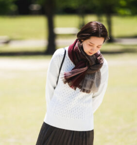 かわり織りマフラー　着用画像