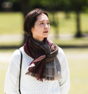 かわり織りマフラー　着用画像