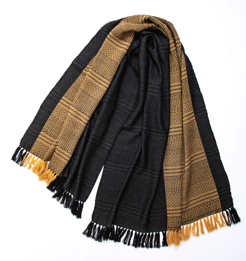 kawari ウールショール ウィーブボーダー 画像