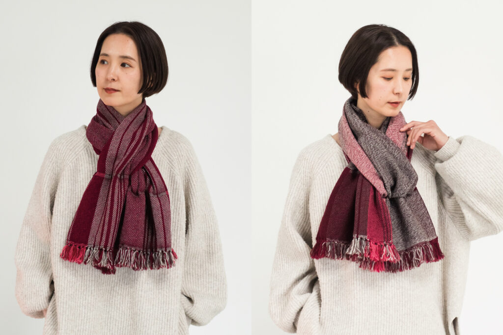 WAKKA　ウールスヌード　着用リバーシブル画像