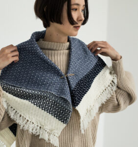 ウールブランケットショール　ドットパターン　KAWARIシリーズ　商品画像