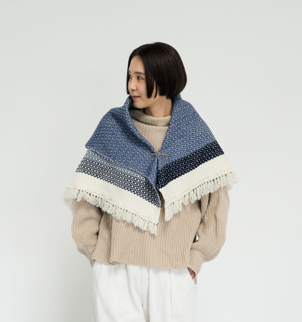 ウールブランケットショール　ドットパターン　KAWARIシリーズ　商品画像