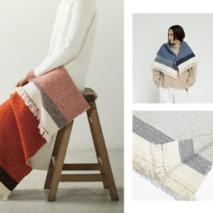 ウールコットンブランケットショール　ヘリンボーン　KAWARIシリーズ　商品画像