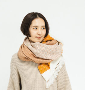 ウールコットンブランケットショール　ヘリンボーン　KAWARIシリーズ　商品画像