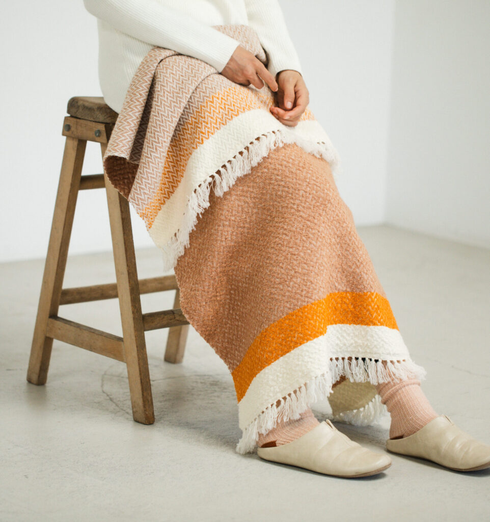 ウールコットンブランケットショール　ヘリンボーン　KAWARIシリーズ　商品画像