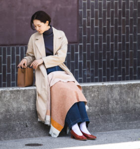 ウールコットンブランケットショール　ヘリンボーン　KAWARIシリーズ　商品画像