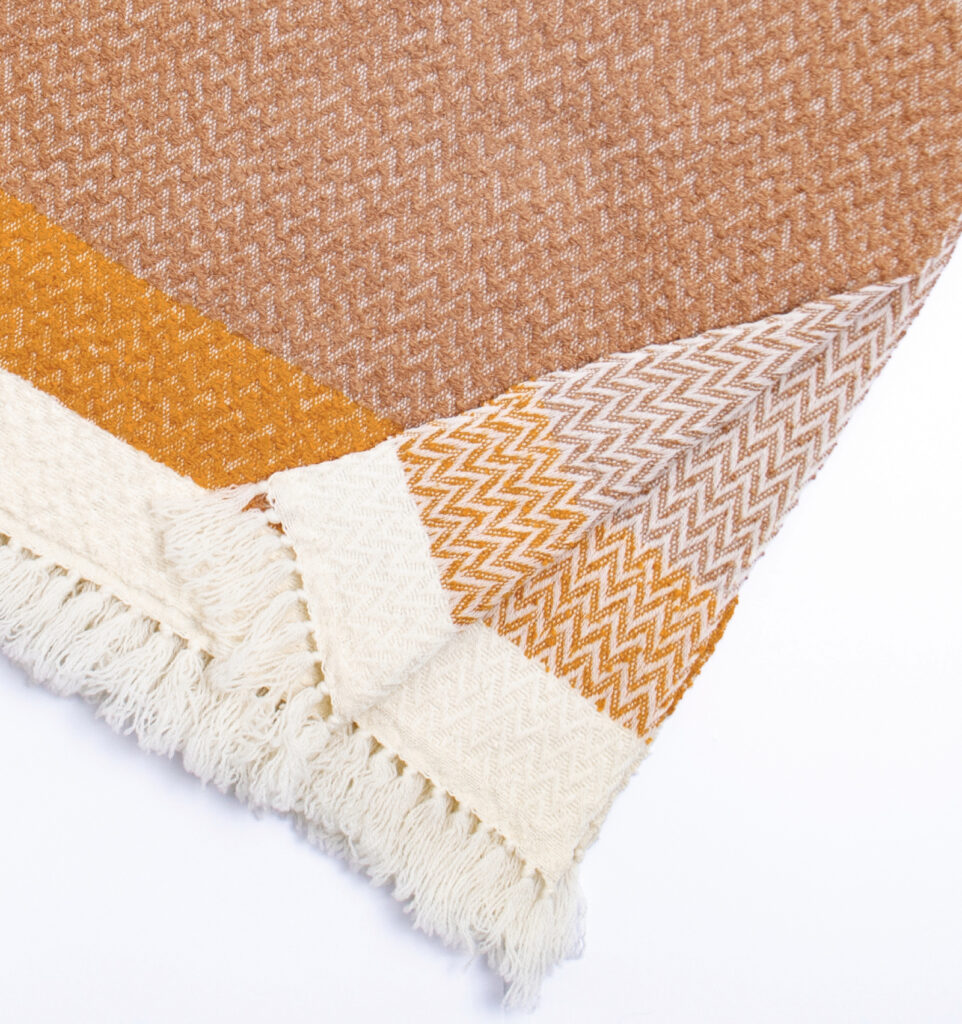 ウールコットンブランケットショール　ヘリンボーン　KAWARIシリーズ　商品画像