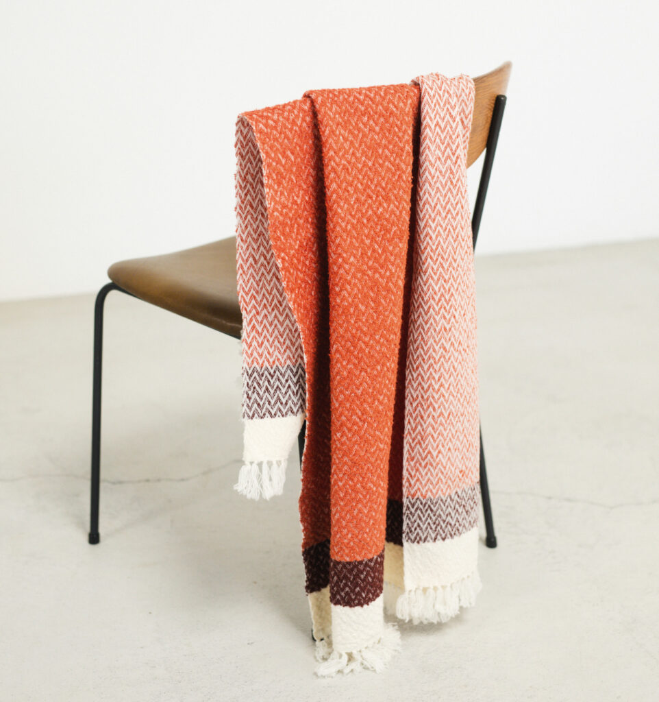 ウールコットンブランケットショール　ヘリンボーン　KAWARIシリーズ　商品画像
