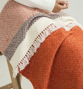 ウールコットンブランケットショール　ヘリンボーン　KAWARIシリーズ　商品画像