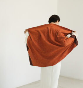ウールコットンブランケットショール　ヘリンボーン　KAWARIシリーズ　商品画像
