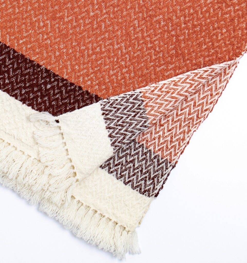 ウールコットンブランケットショール　ヘリンボーン　KAWARIシリーズ　商品画像