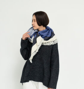 ウールコットンブランケットショール　ヘリンボーン　KAWARIシリーズ　商品画像