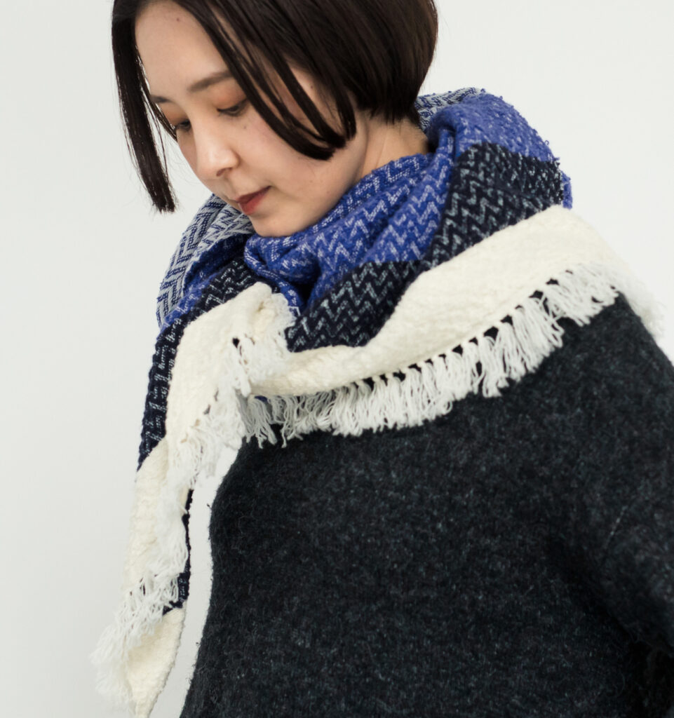 ウールコットンブランケットショール ヘリンボーン KAWARIシリーズ 商品画像