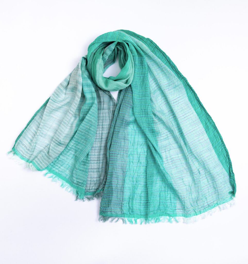 絣染めシルクコットンショール グリーン 商品画像