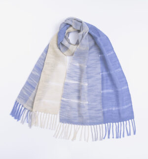 空羽織り　マフラー　ブルー色　画像