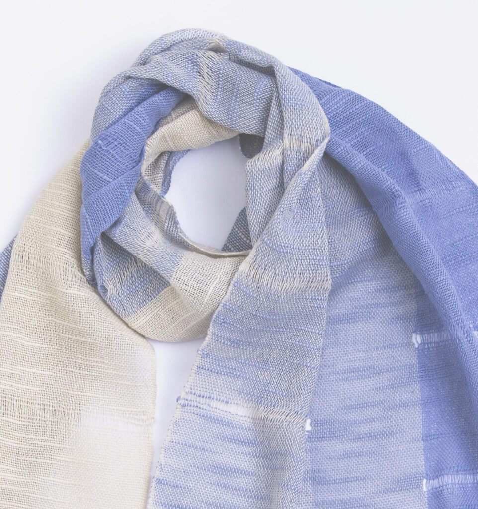 空羽織り マフラー ブルー色 画像