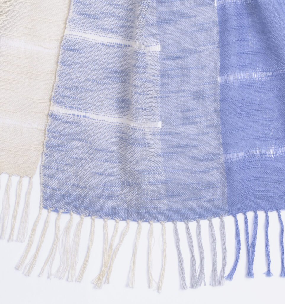 空羽織り マフラー ブルー色 画像