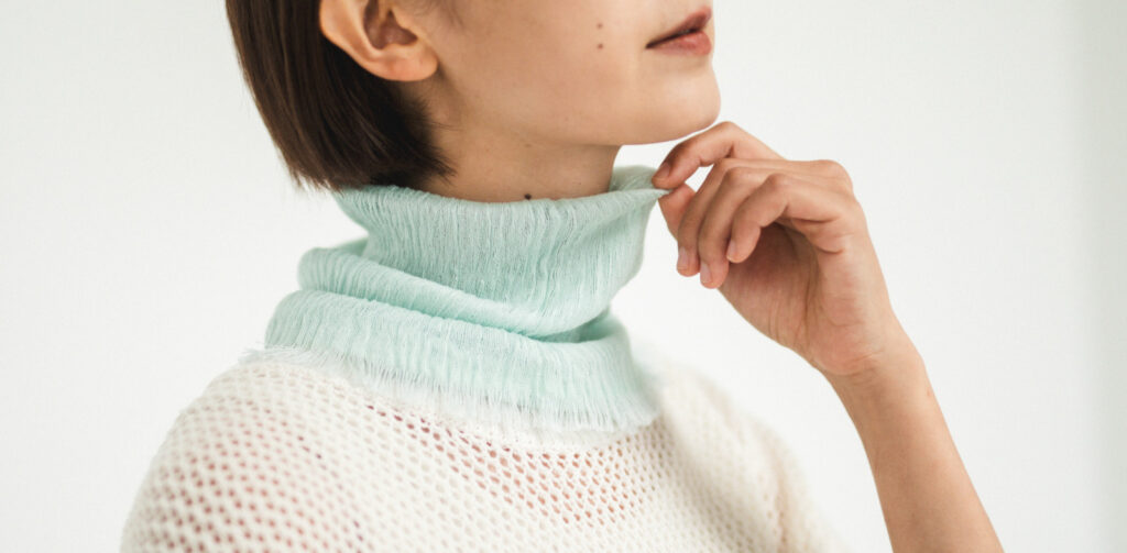 シルクコットンネックベール　着用画像