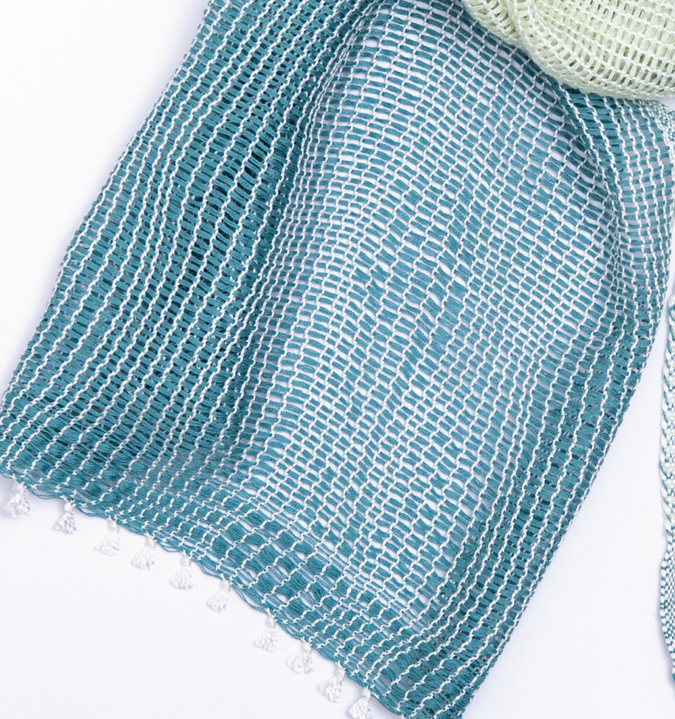 たてよろけもじり織りショートマフラー　グリーン　商品画像