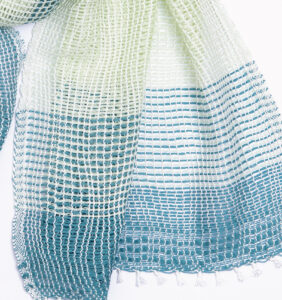 たてよろけもじり織りショートマフラー　グリーン　商品画像